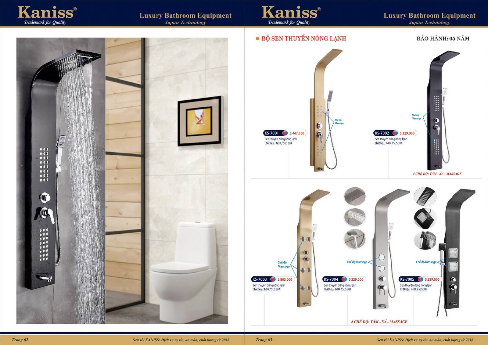 Bảng giá và Catalogue Thiết bị vệ sinh KANISS mới nhất 2025 /Page 32